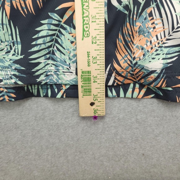 Columbia PFG Shirt Mens 5X Blue Tropical Palm Print Short Sleeve Fishing - Picture 8 of 12